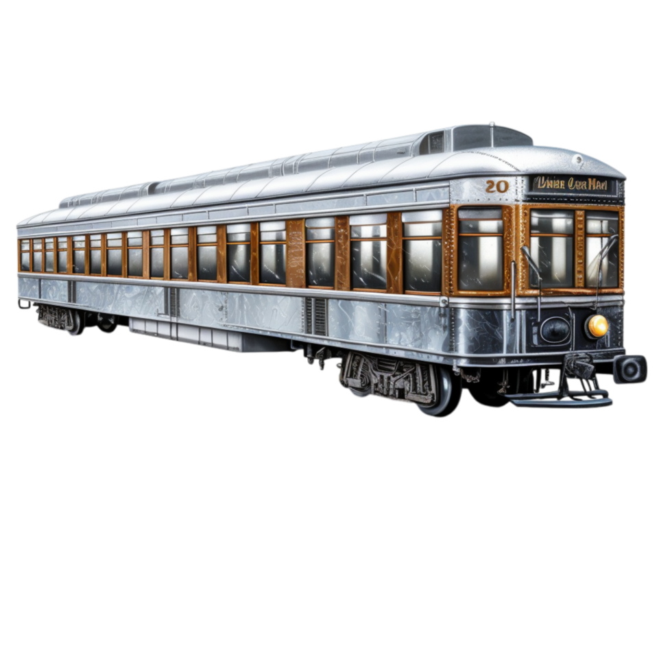 Vintage train car wooden details sts on the railway track png