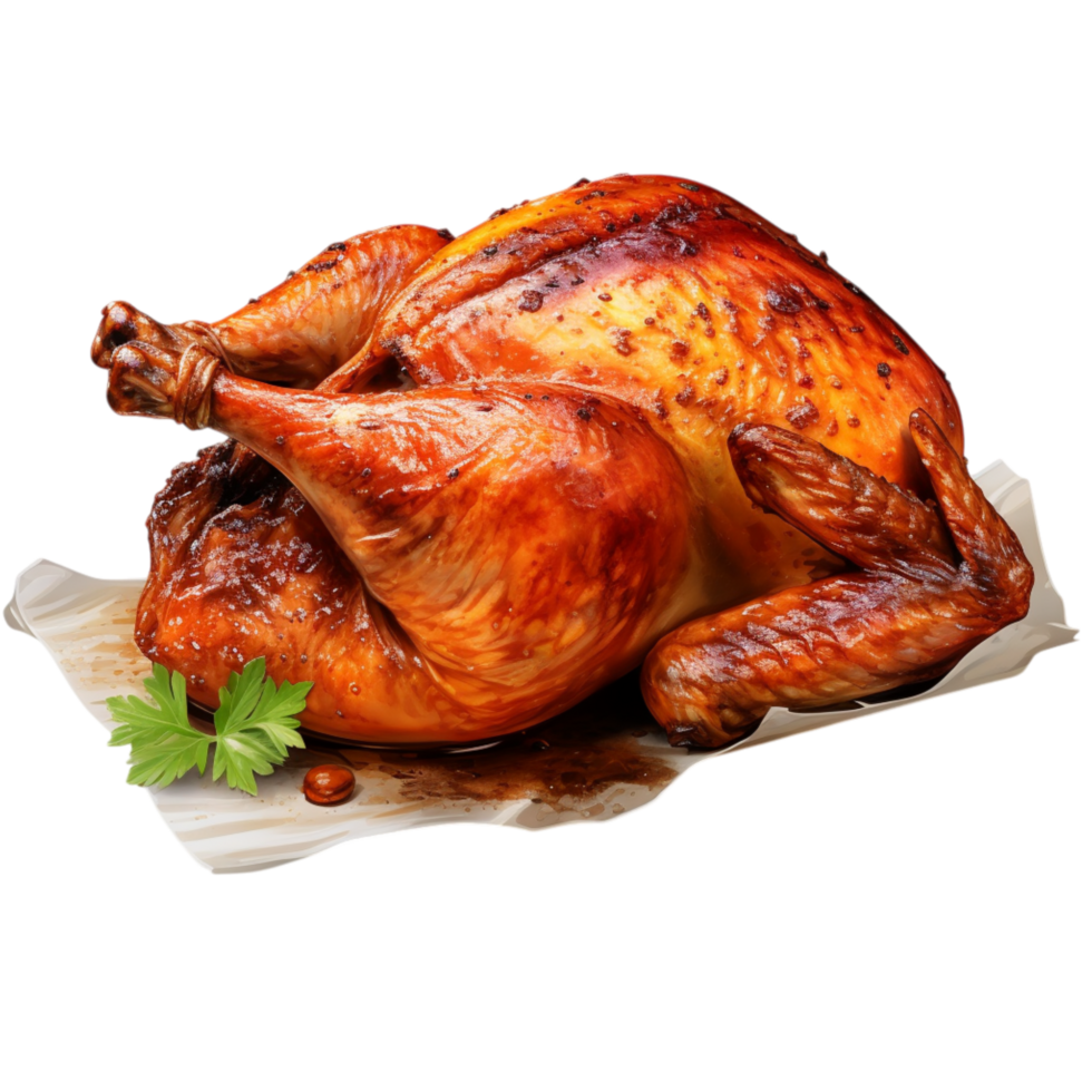 Golden roasted whole turkey looks png