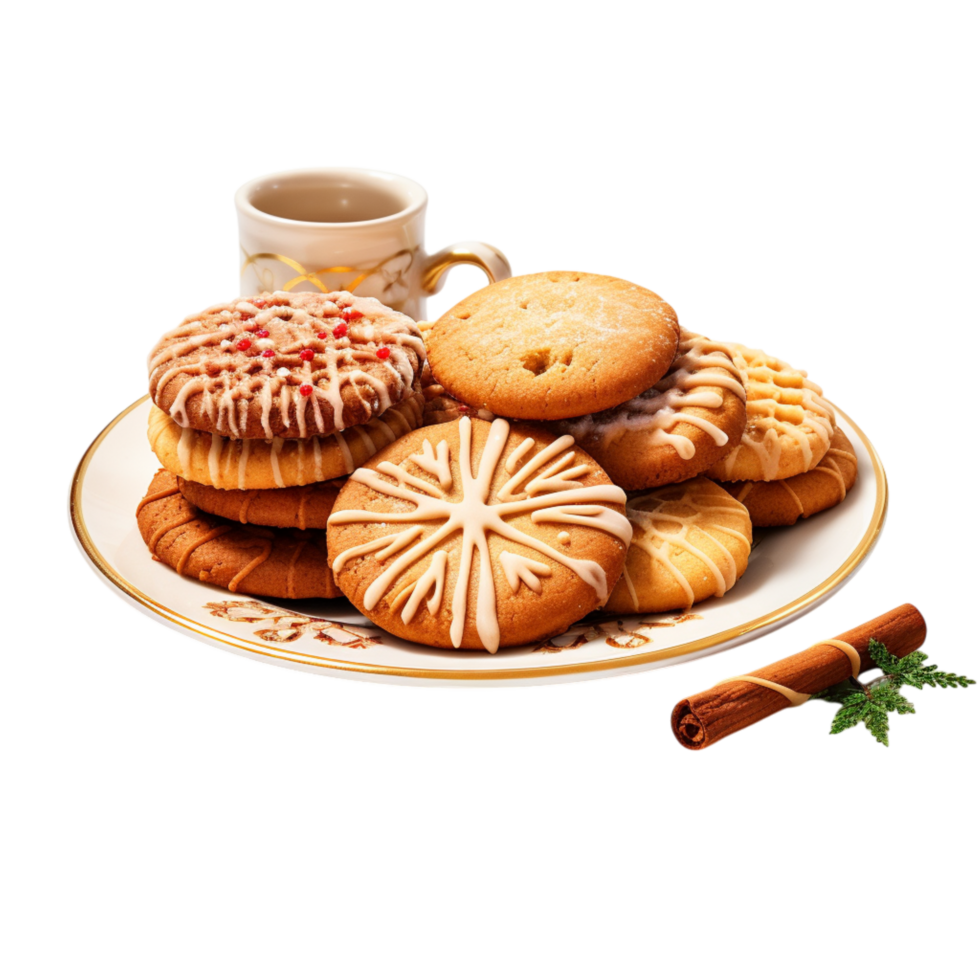 Plate of assorted cookies pastries looks png