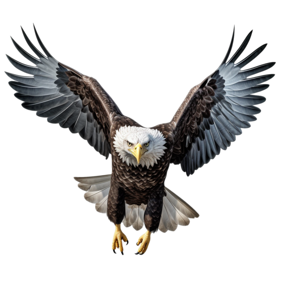 Majestic bald eagle its wings spread wide looks powerful fearless png