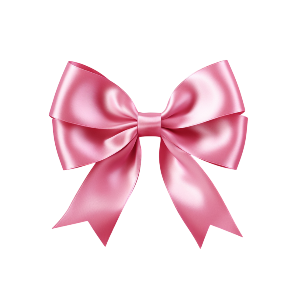 Glossy pink bow symmetrical loops a shiny texture looks charming festive png