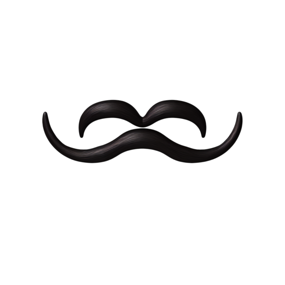 black curled mustache a sleek symmetrical shape looks png