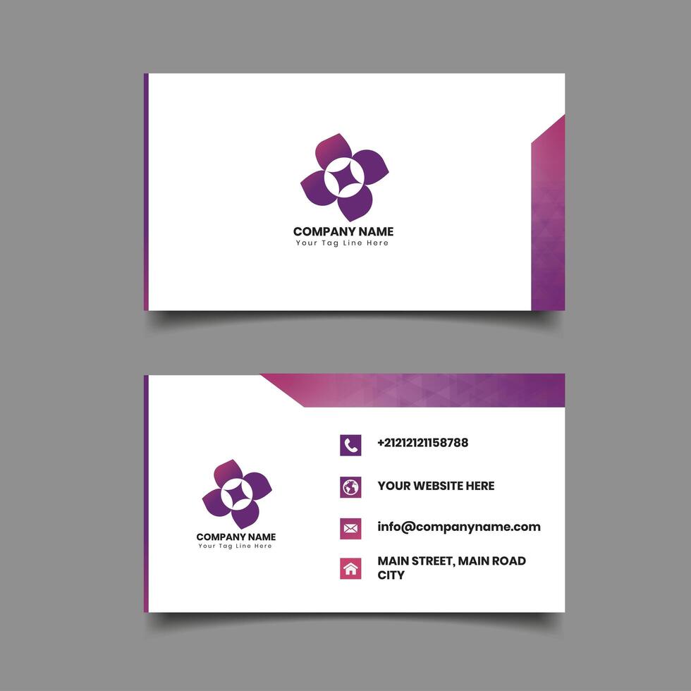 Business card design with logo and contact info vector