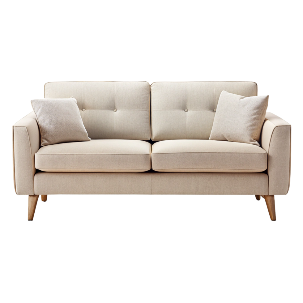 beautiful white 3d sofa is isolated on transparent background png
