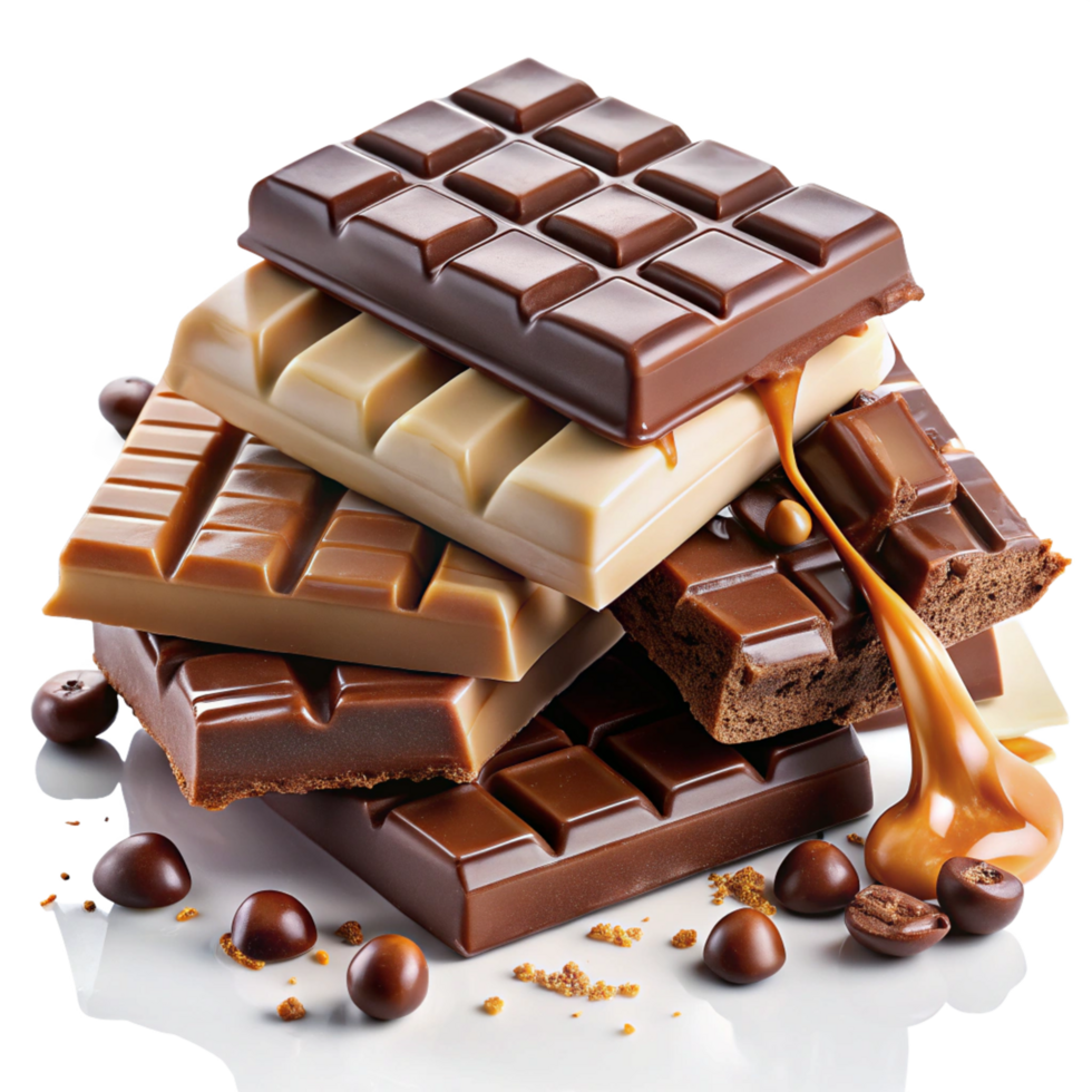 tasty chocolate bars is isolated on transparent background png