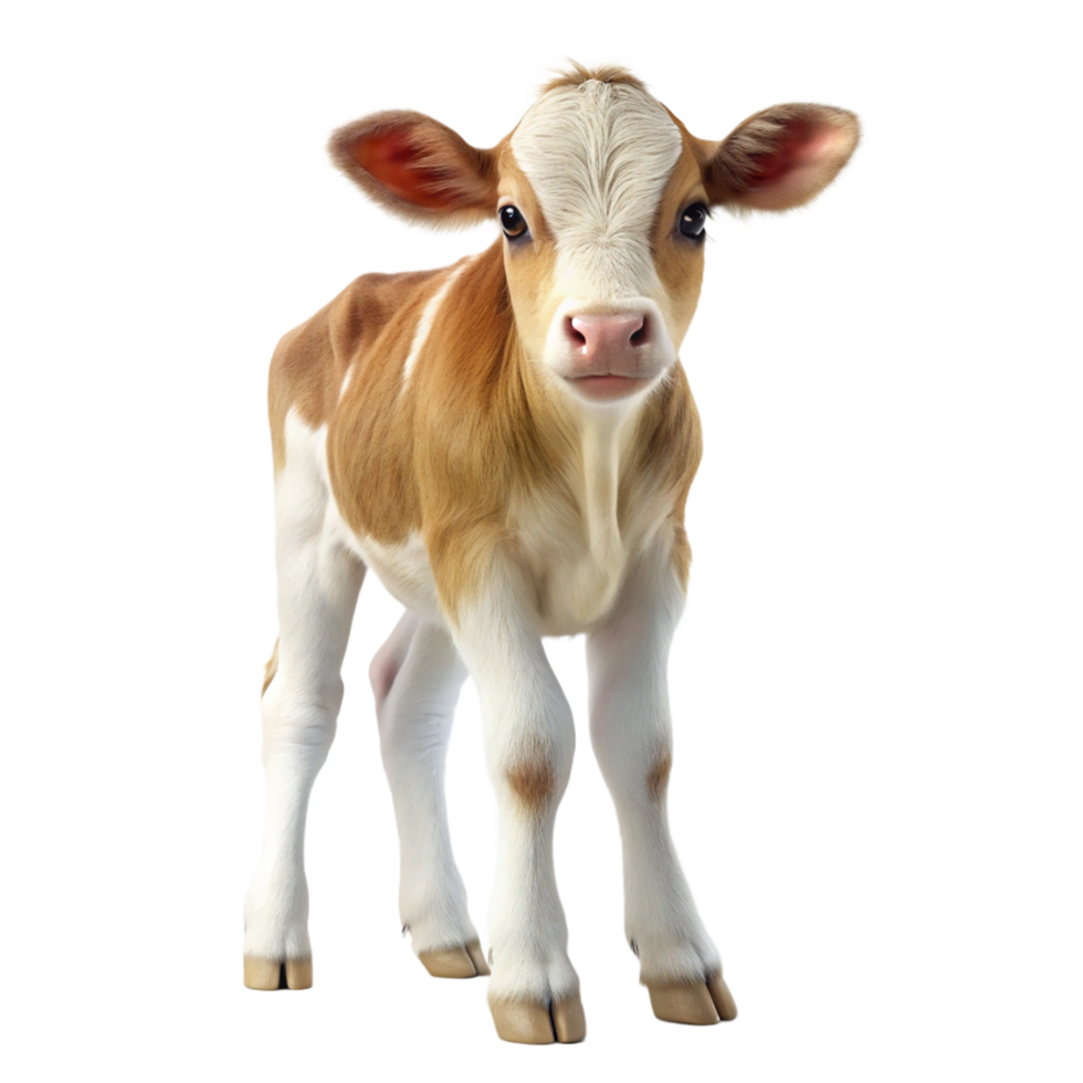 calf in the grass is isolated on transparent background png