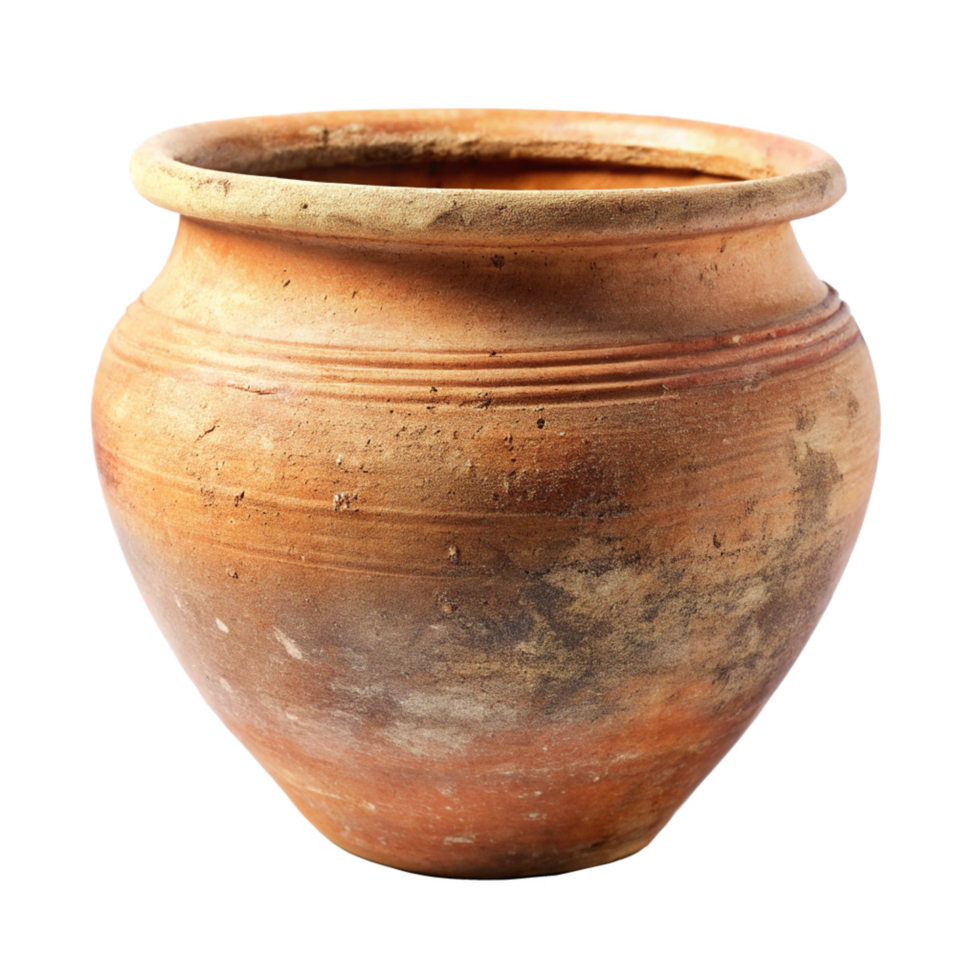 ancient flower pot is isolated on transparent background png