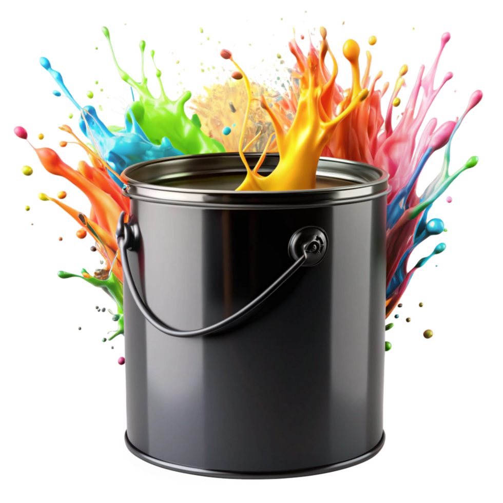 red black box with colourful paint splash is isolated on transparent background png