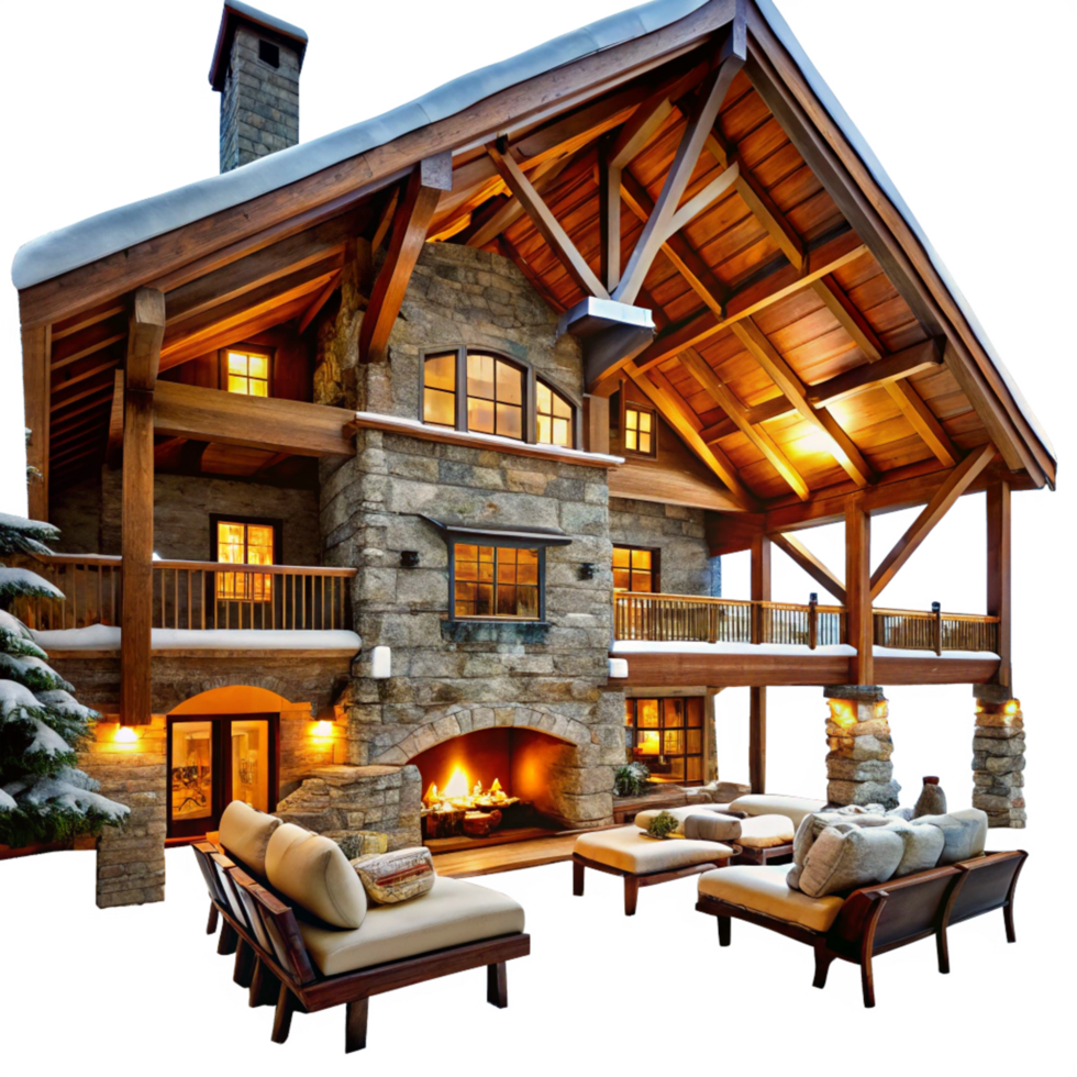 house in the snow is isolated on transparent background png