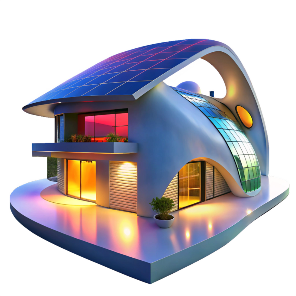 cartoon style modern house is isolated on transparent background png