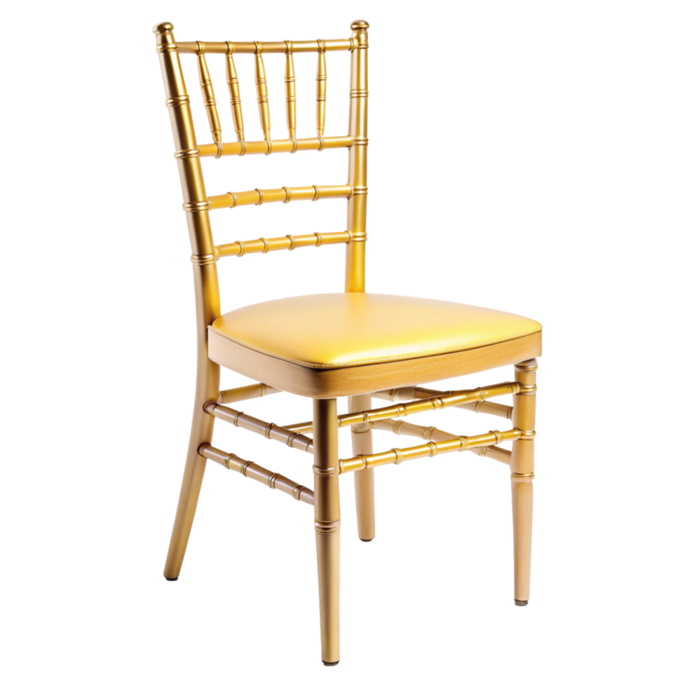 yellow weeding chair is isolated on transparent background png