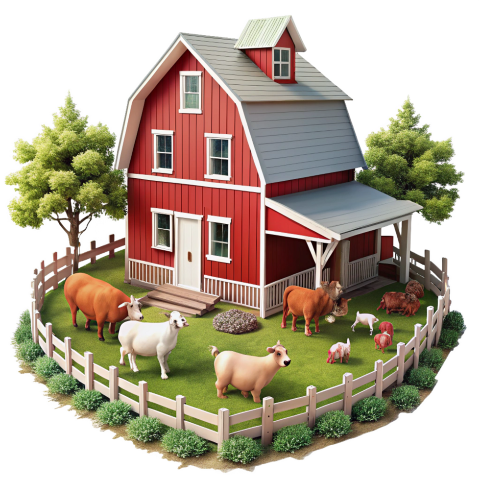 farm style house is isolated on transparent background png