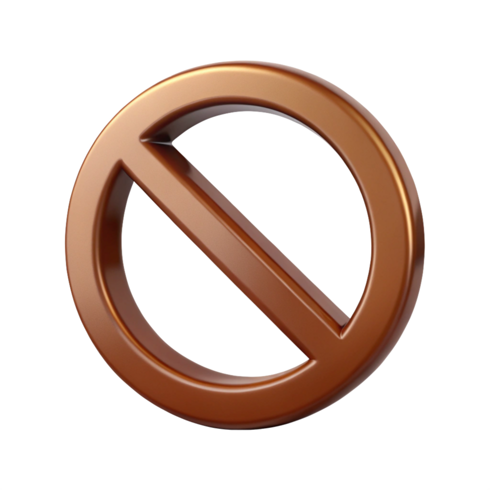 brown prohibition symbol is isolated on transparent background png