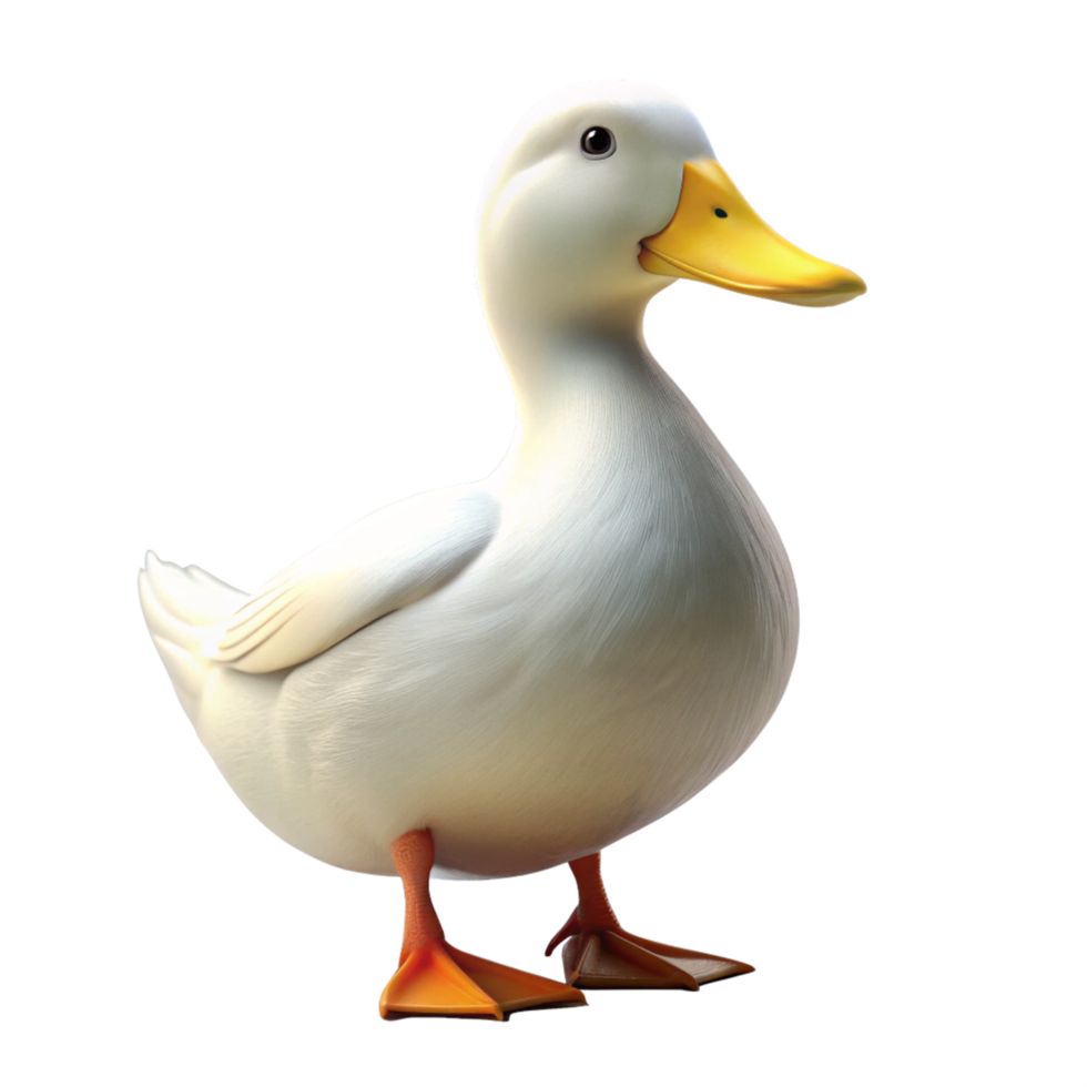 white duck is isolated on transparent background png