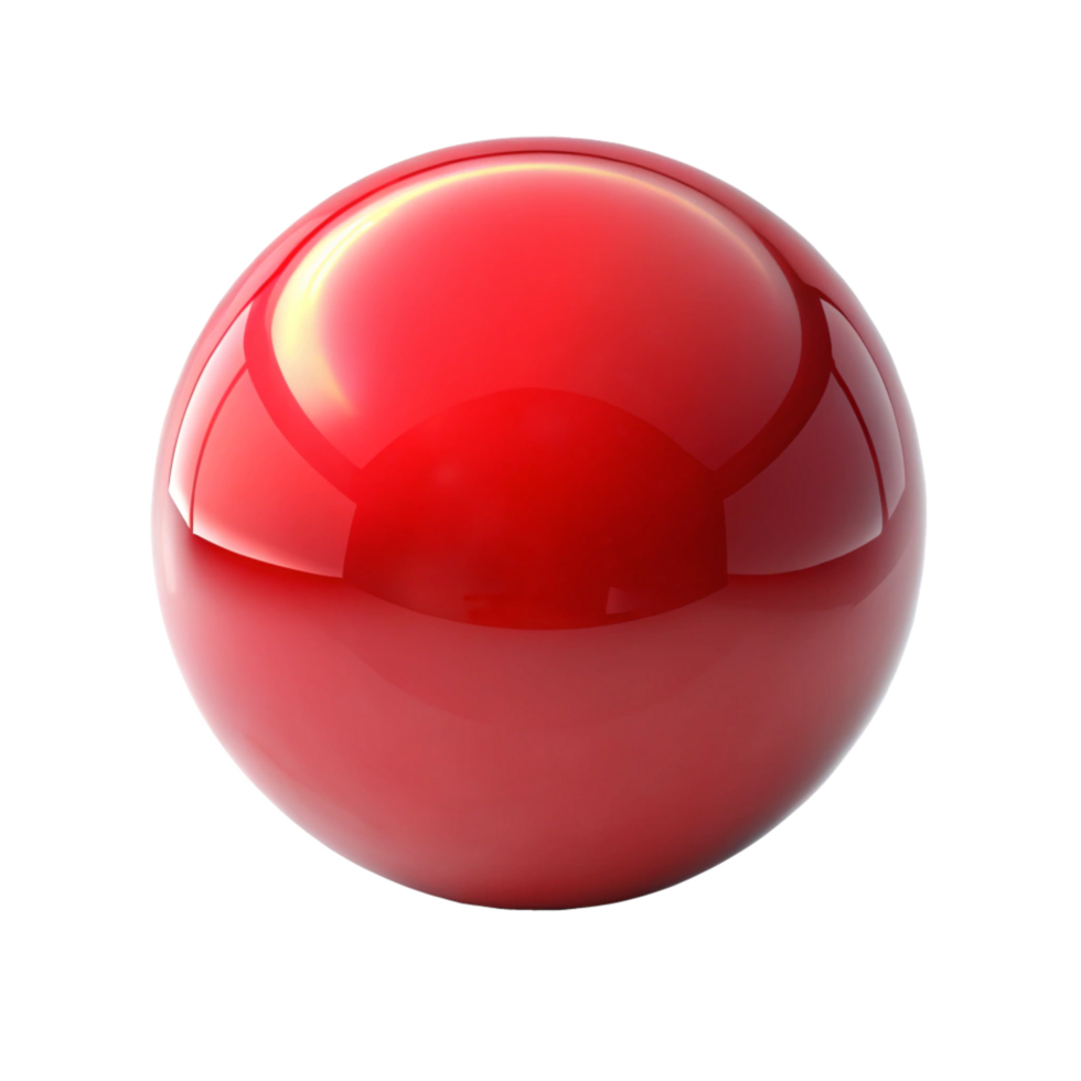 shinny 3d red ball is isolated on transparent background png