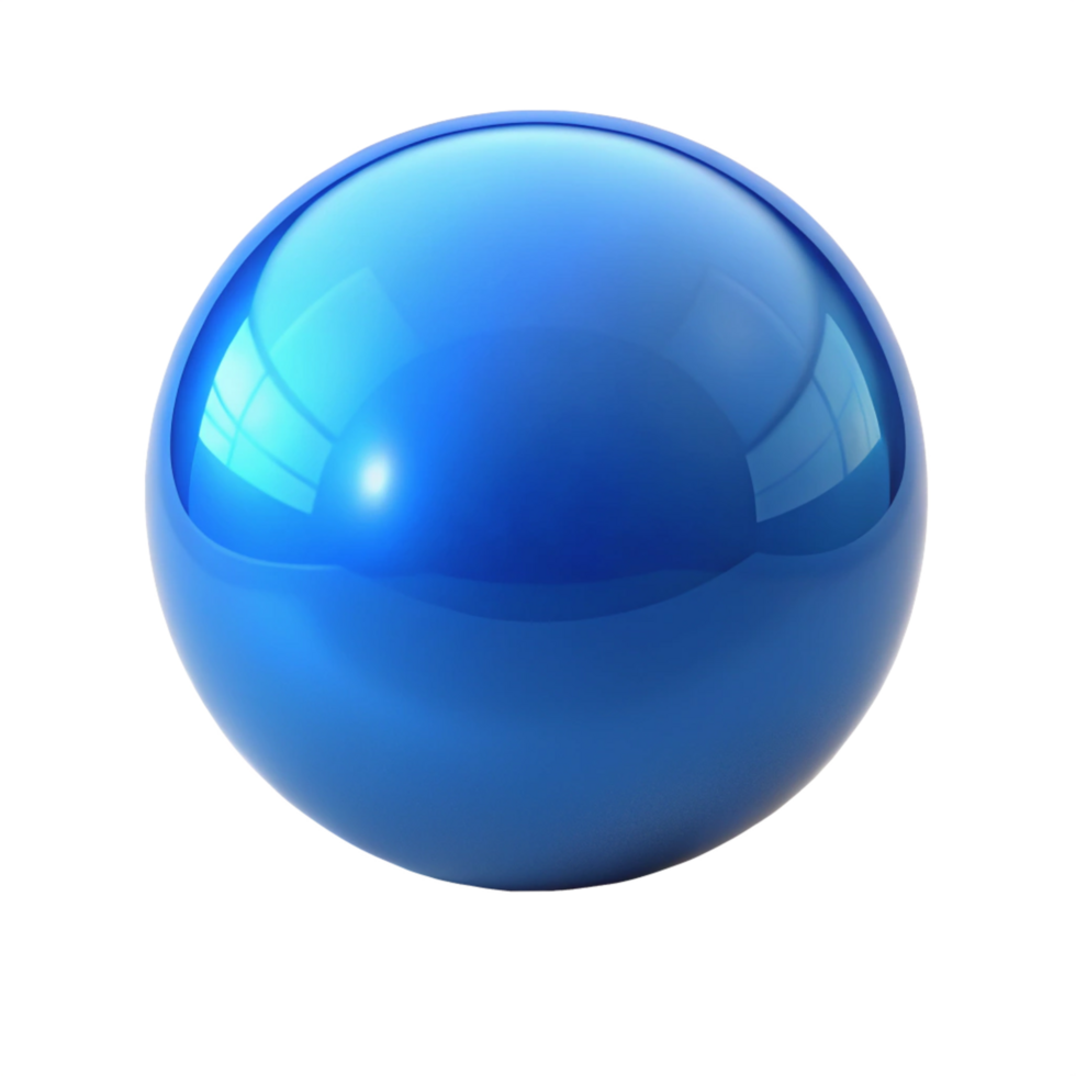 shinny 3d blue ball is isolated on transparent background png