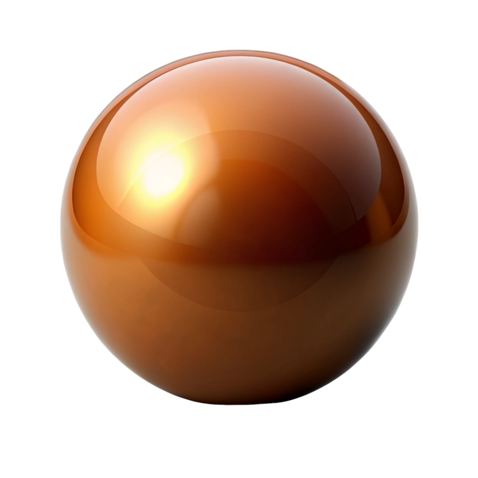 shinny 3d brown ball is isolated on transparent background png