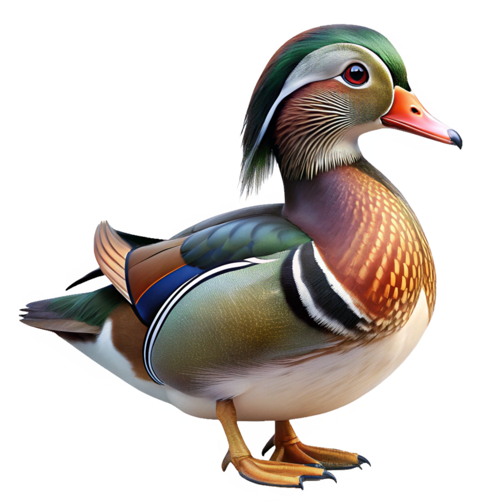 3d beautiful duck is isolated on transparent background png