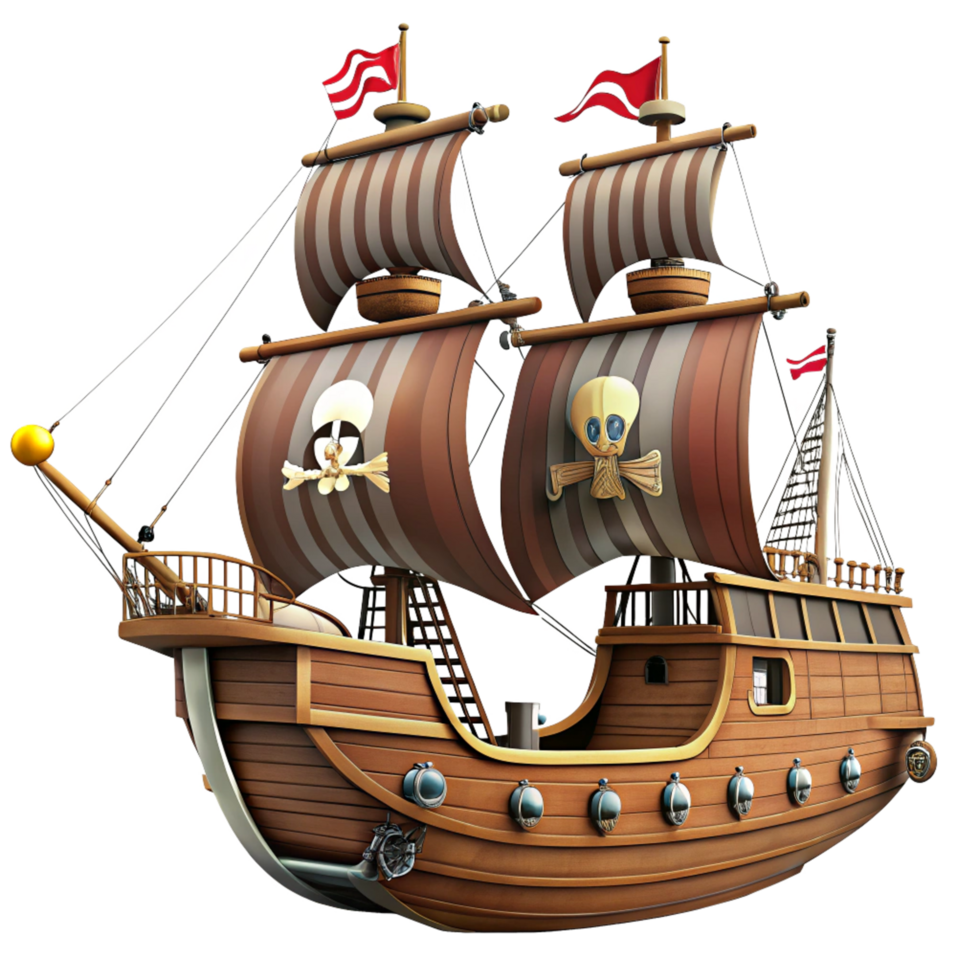 pirate ship is isolated on transparent background png