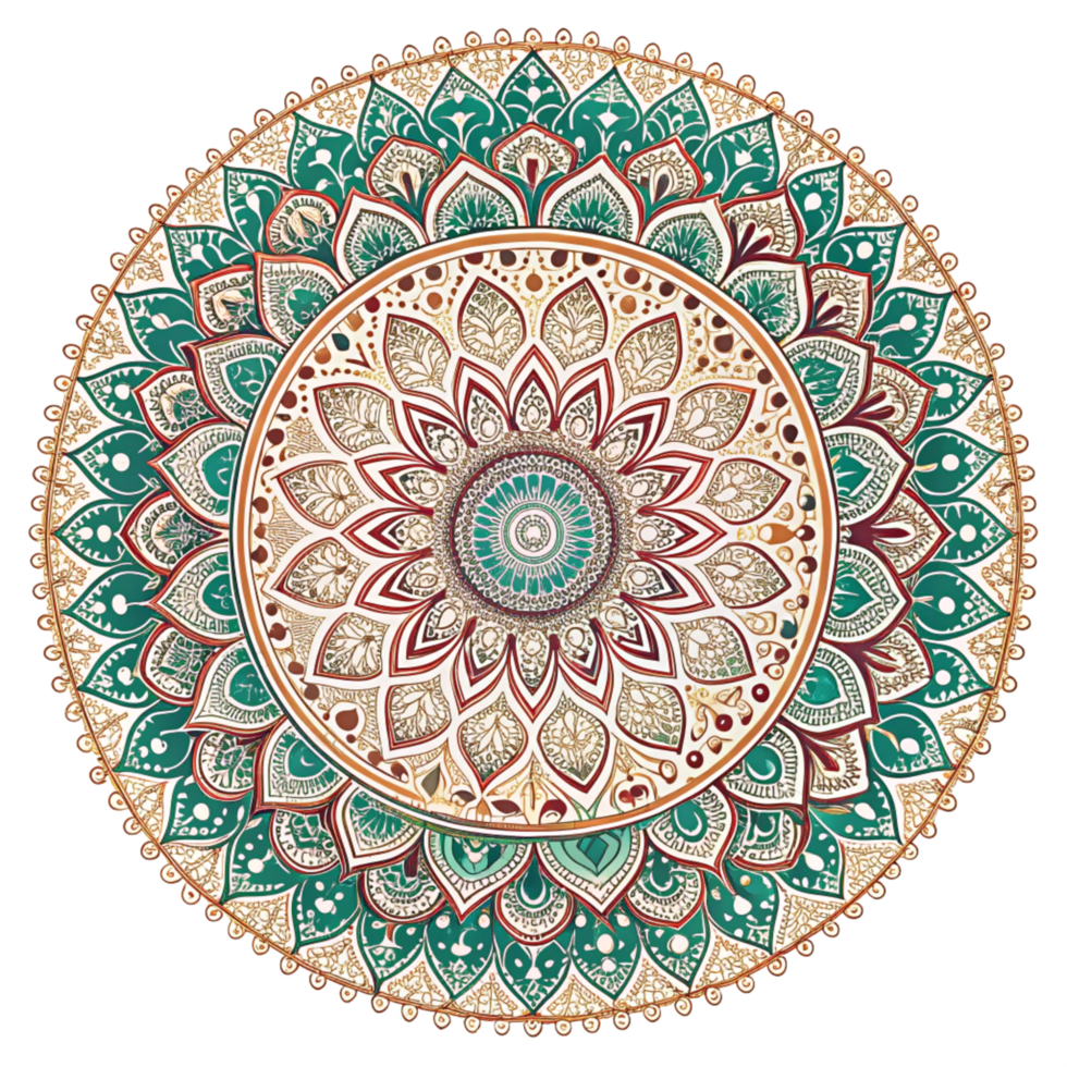 Circular pattern in the form of a mandala is isolated on transparent background png