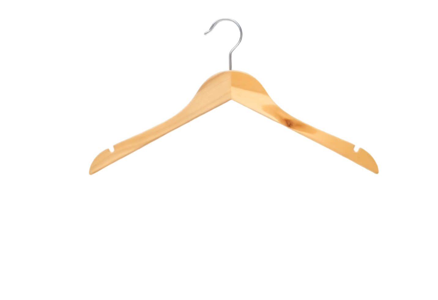 Empty wooden coat hanger isolated on transparent background png