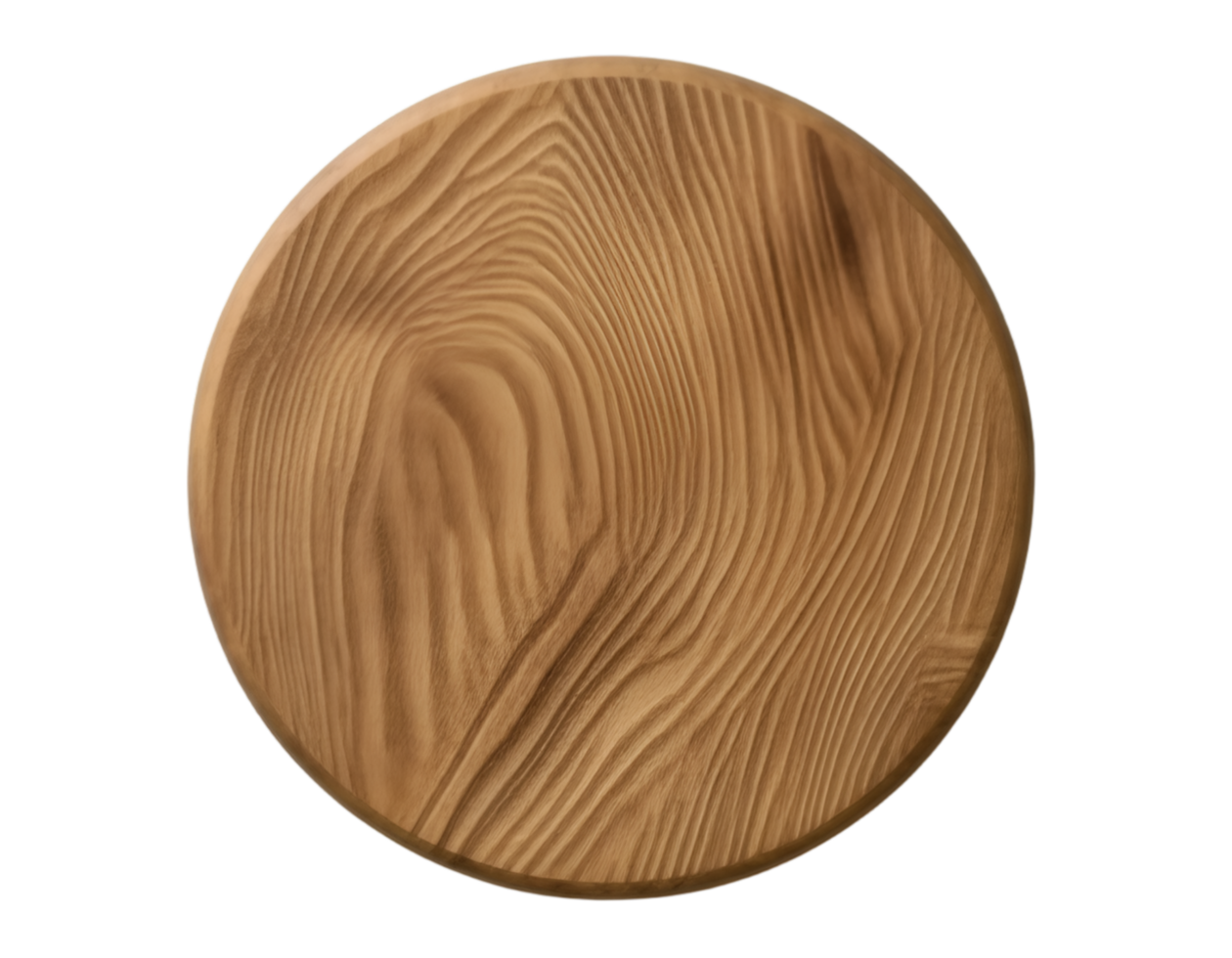Wooden round board isolated on a transparent background png