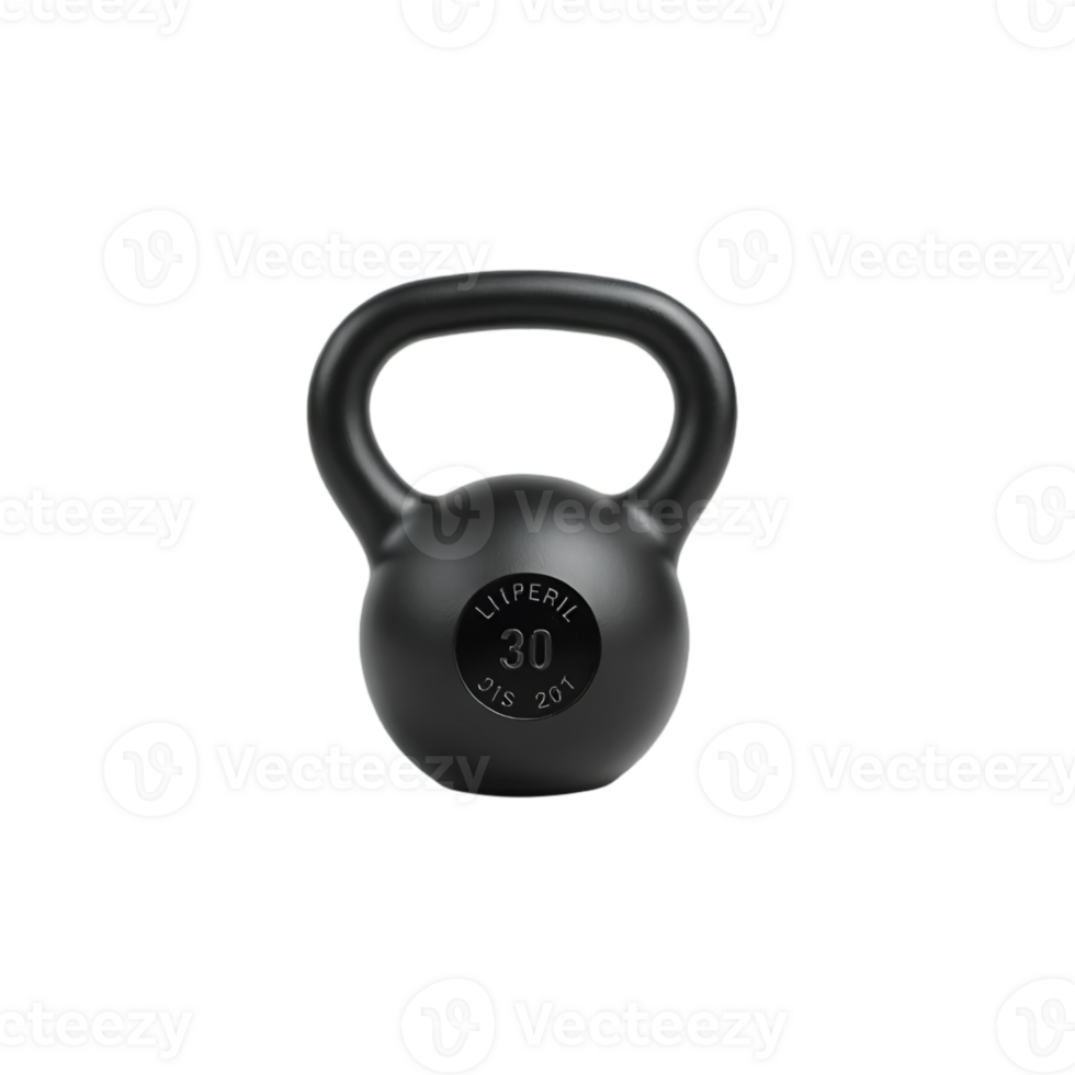 Black kettlebell isolated on transparent background png