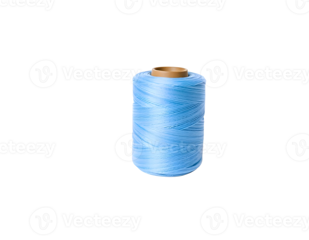 Blue thread spool isolated on transparent background png
