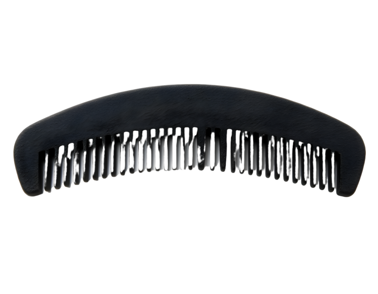 Black plastic hair comb isolated on transparent background png