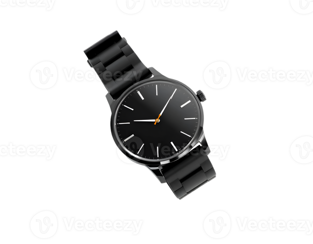Black Wrist Watch Isolated On Transparent Background png