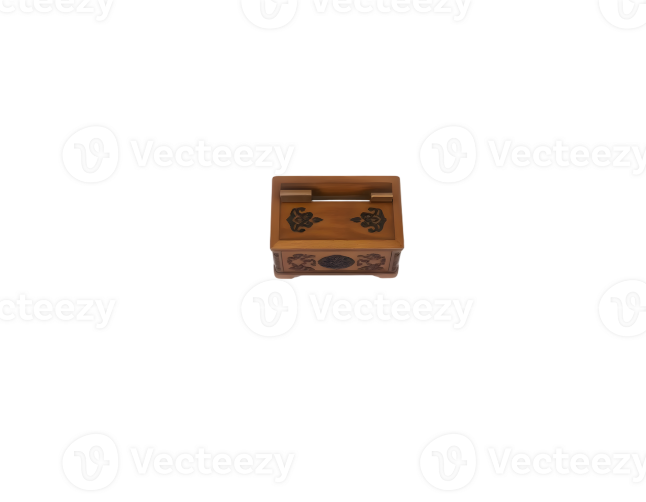 Wooden treasure chest isolated on a transparent background png