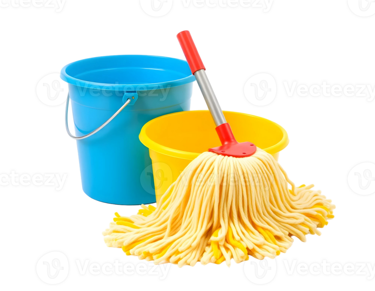 Mop and Bucket Isolated Transparent Background png
