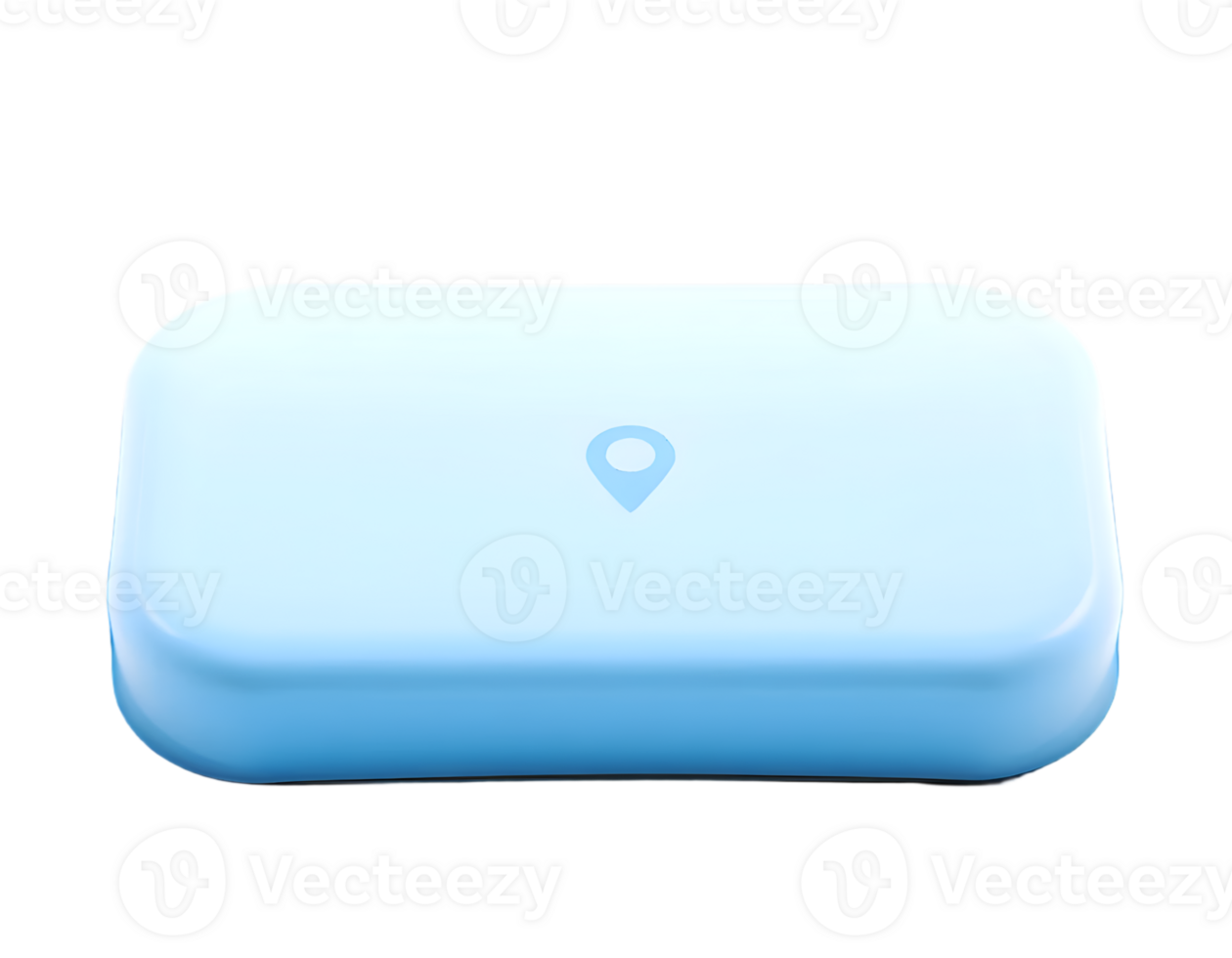 Realistic 3d Detailed Blue Button with Location Pin Icon png