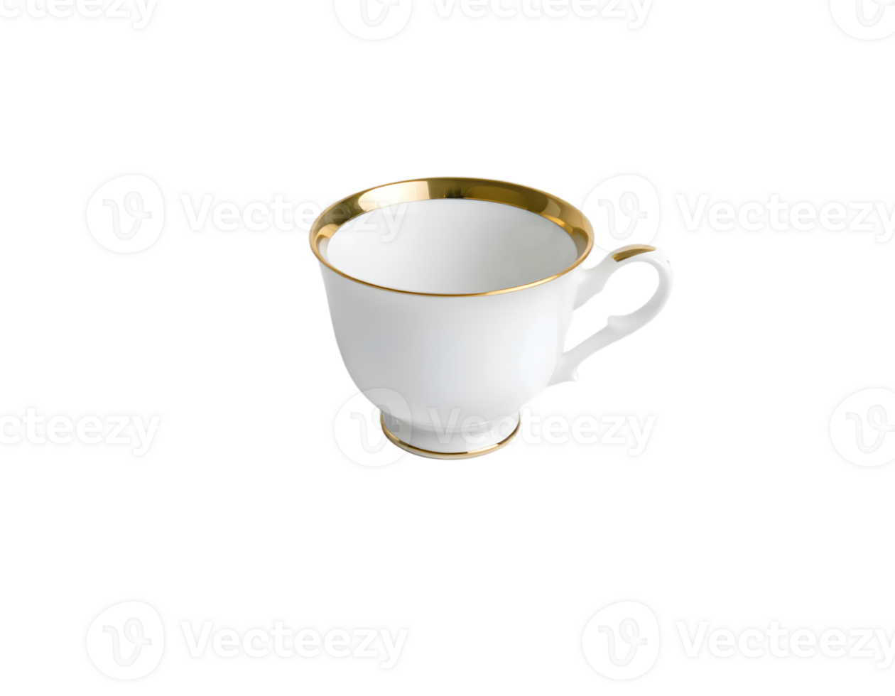 Realistic porcelain cup isolated on transparent background png