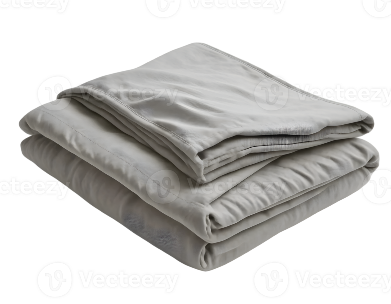 Pile of gray bedding sheets isolated on a transparent background png