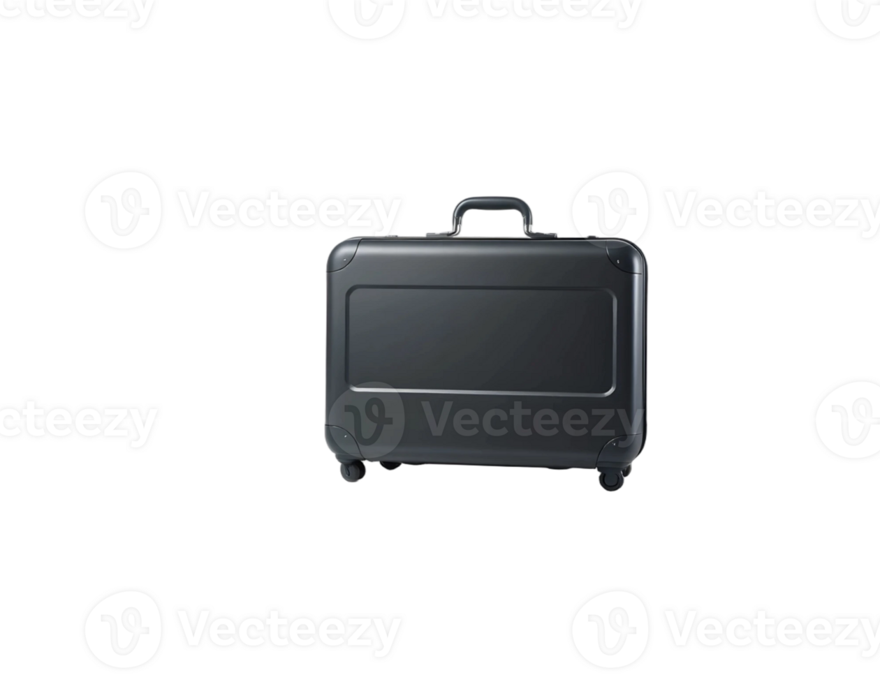 Realistic Detailed 3d Black Suitcase Isolated on Transparent Background png