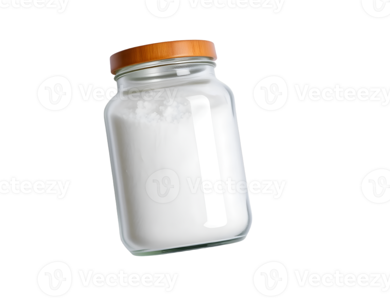 Glass jar with sour cream isolated on transparent background png