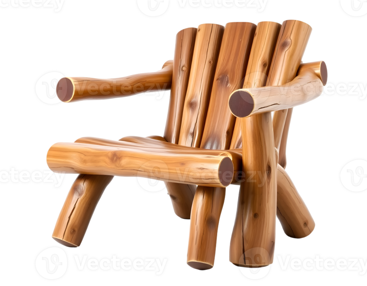 Realistic wooden bar stool isolated on transparent background png
