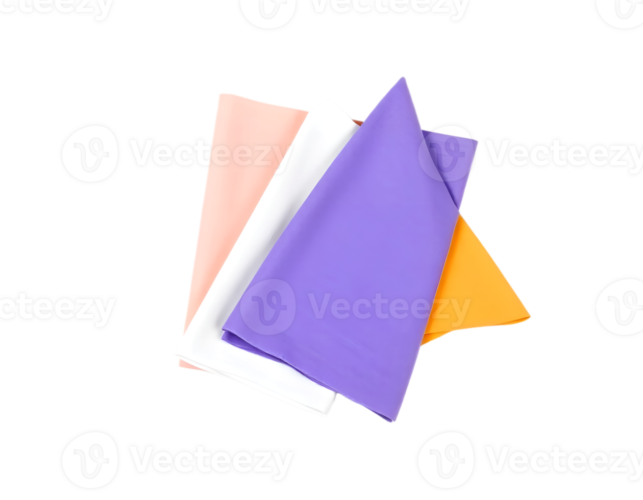 Colorful napkins isolated on a transparent background png