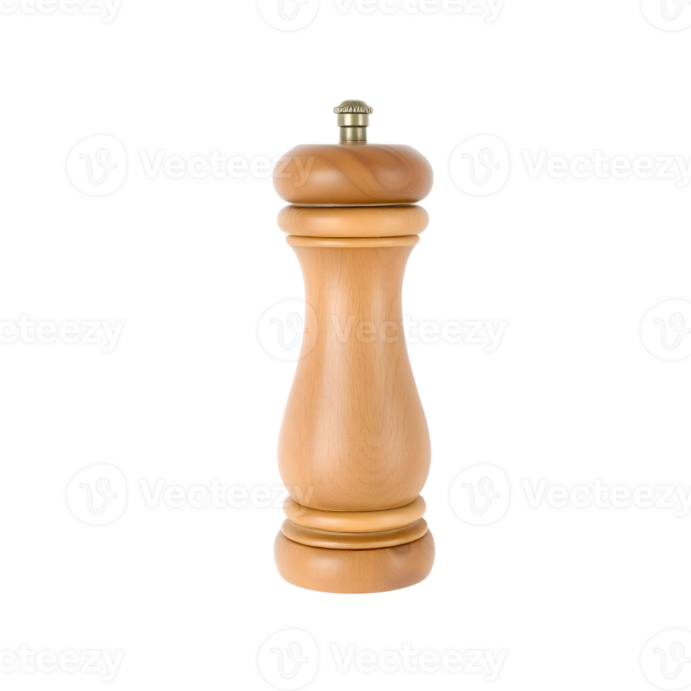Wooden pepper mill isolated on a transparent background png