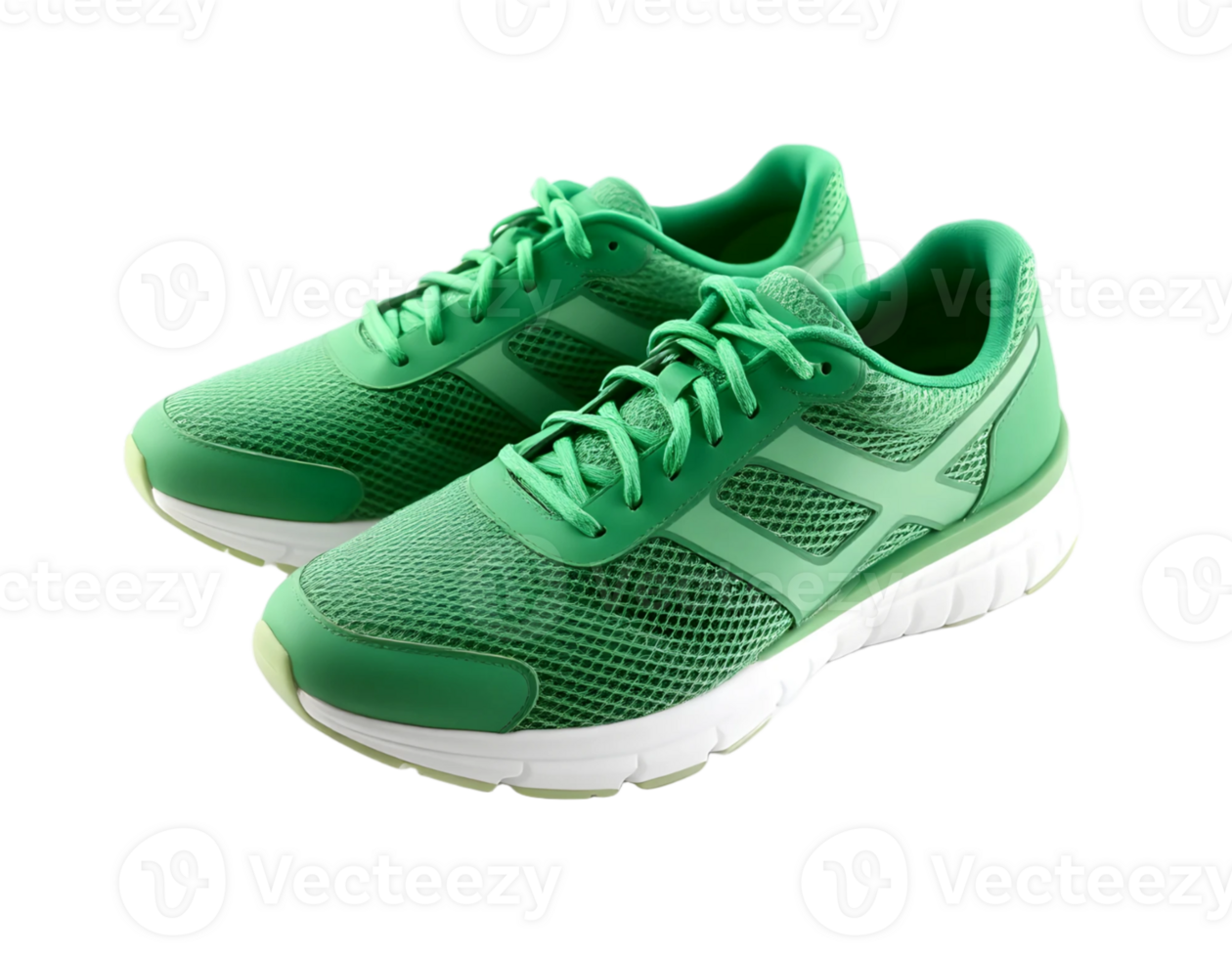 Green running shoes isolated on transparent background png