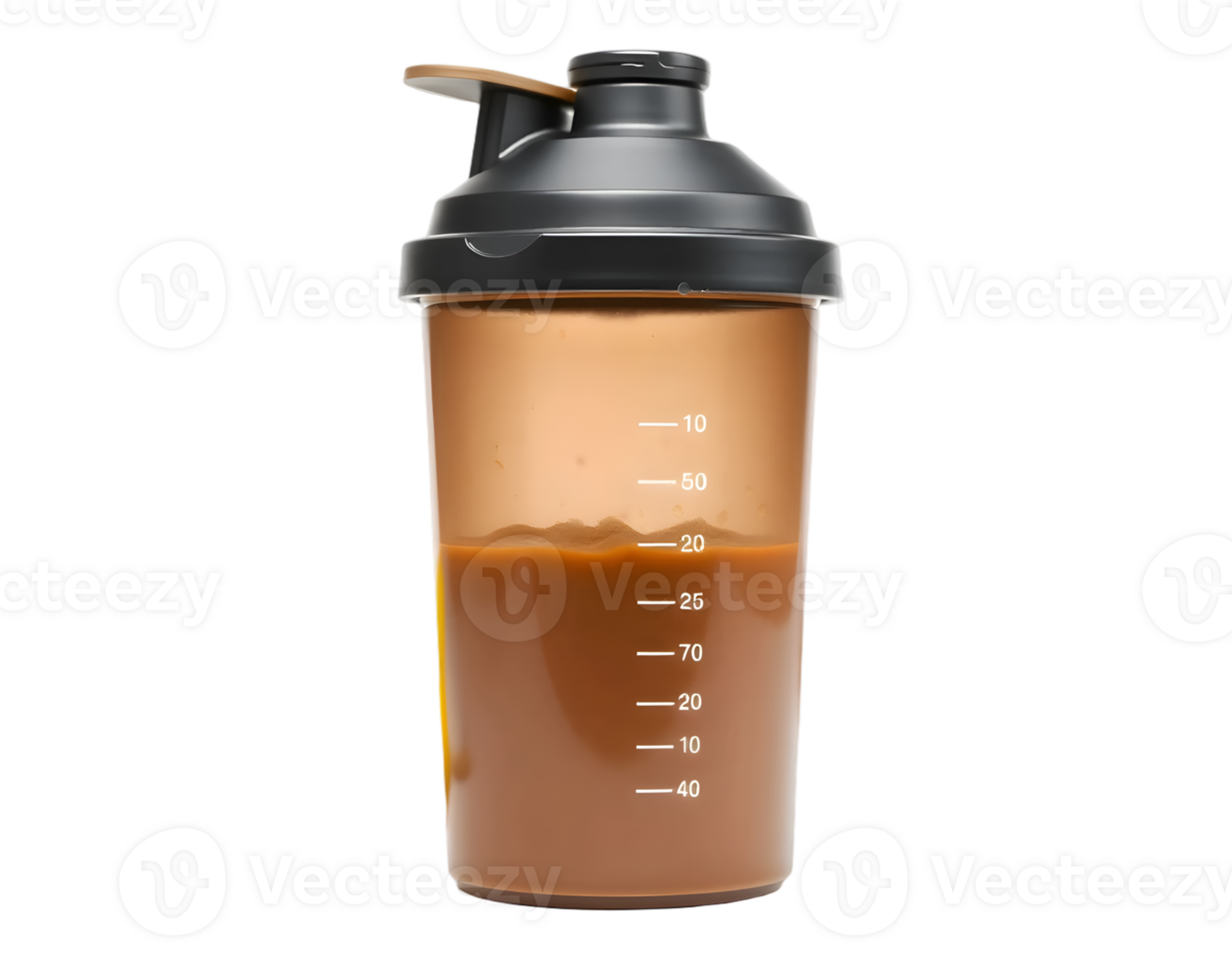 Protein shake in plastic shaker isolated on transparent background png