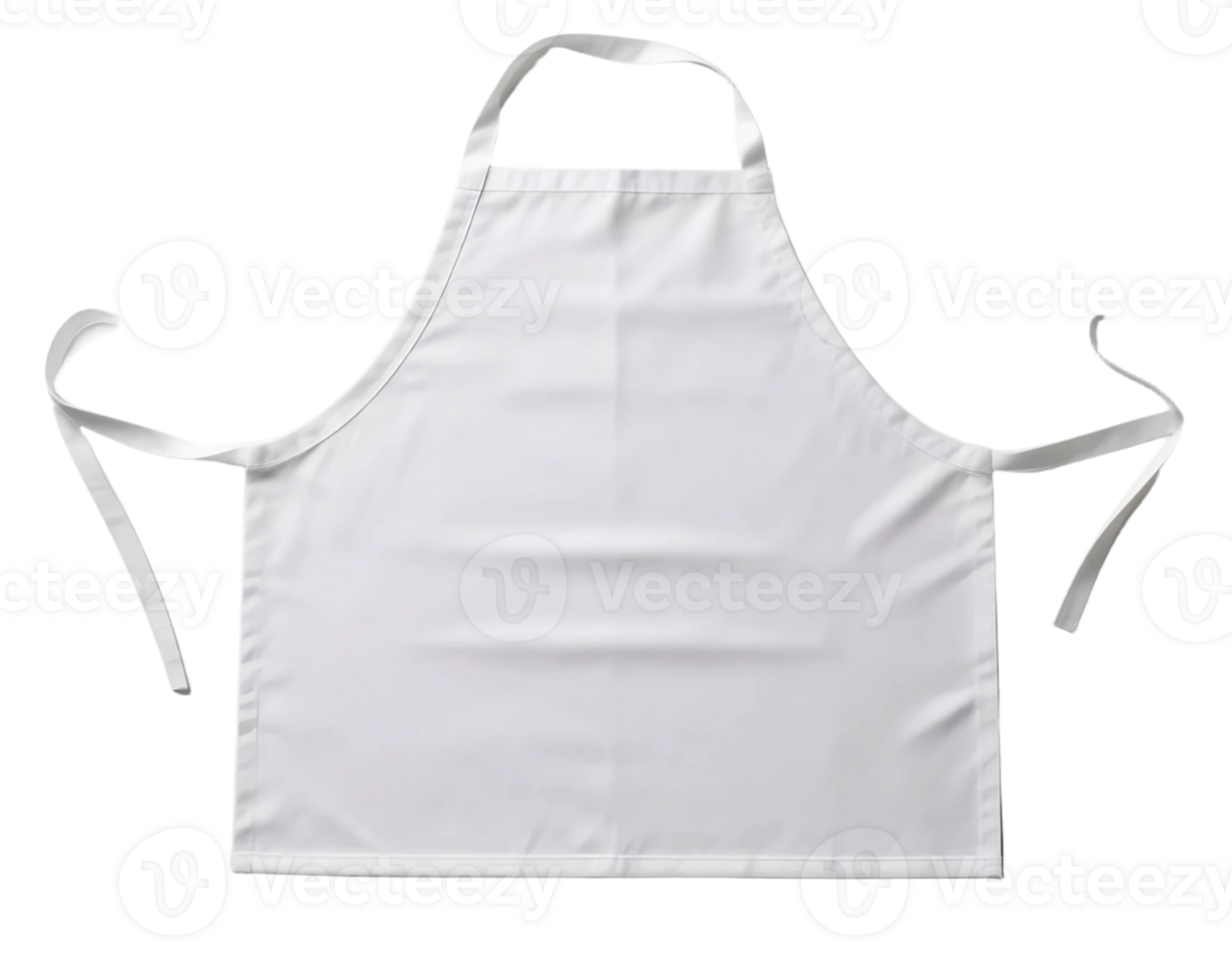 White blank apron mockup isolated on transparent background png