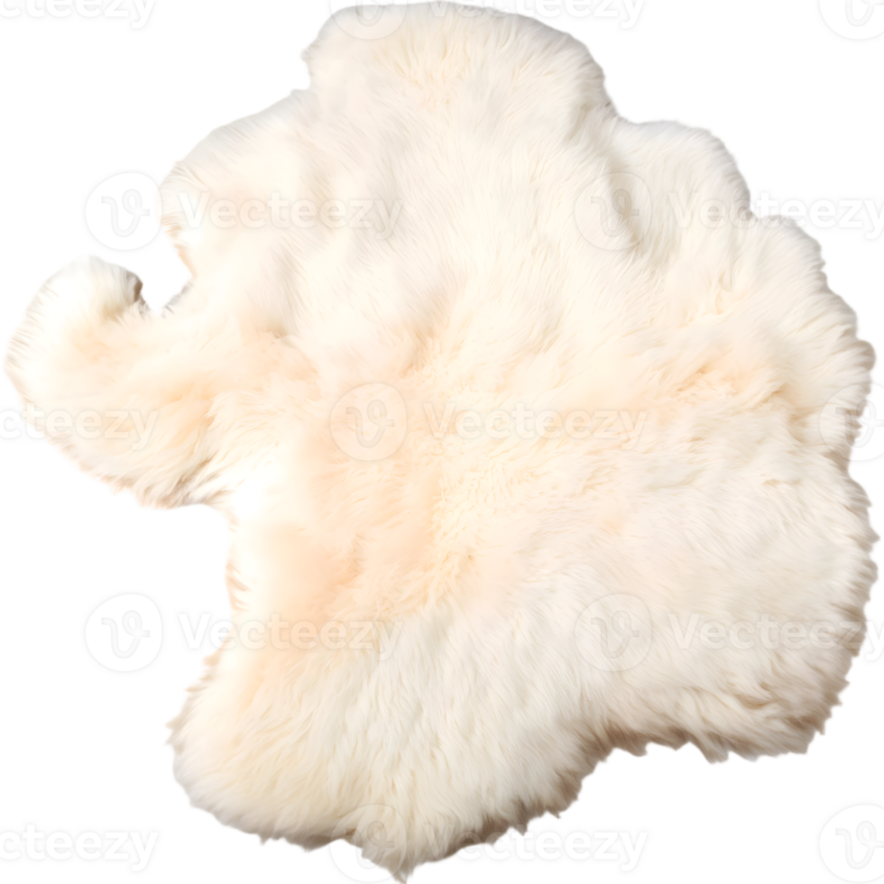 White fluffy fur hat isolated on transparent background png