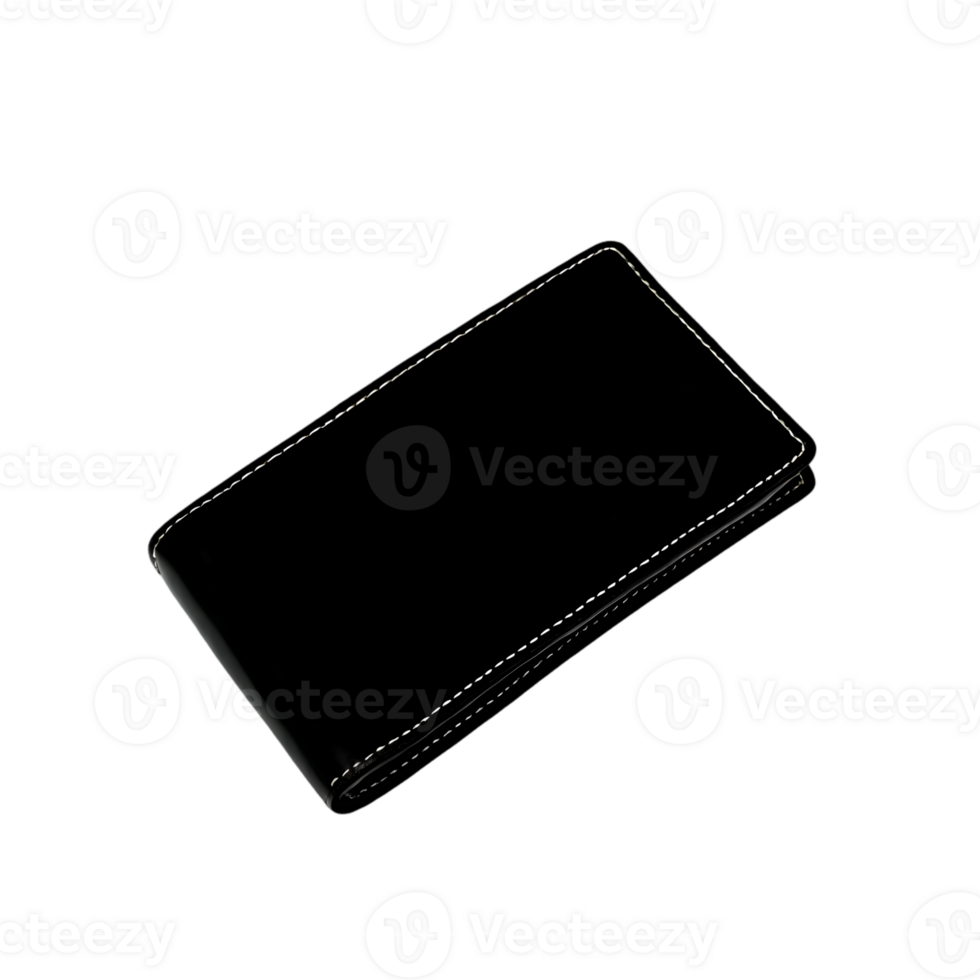 Black leather wallet isolated on transparent background png