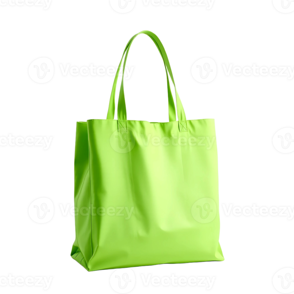 Green shopping bag isolated on a transparent background png