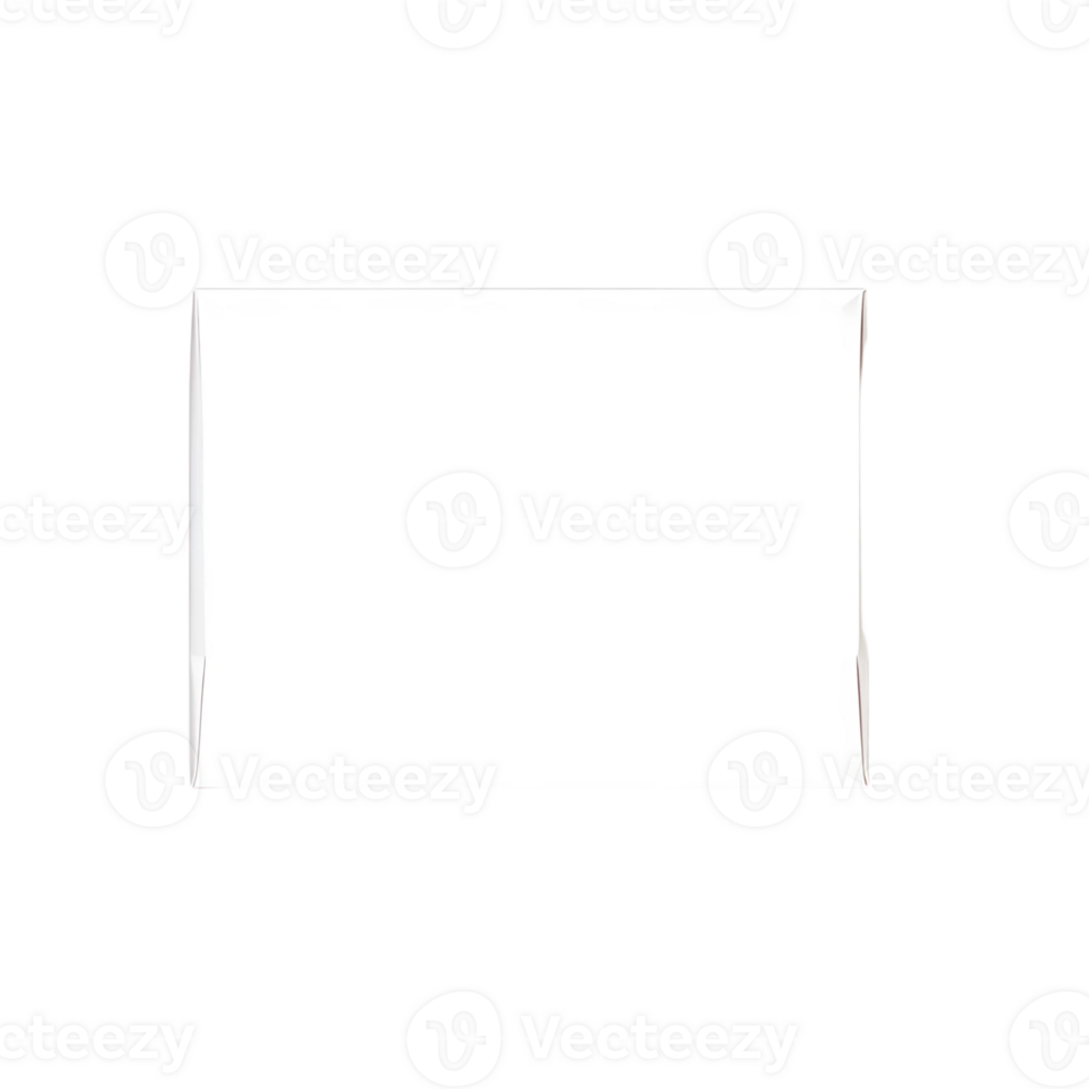 White sheet of paper on transparent background png
