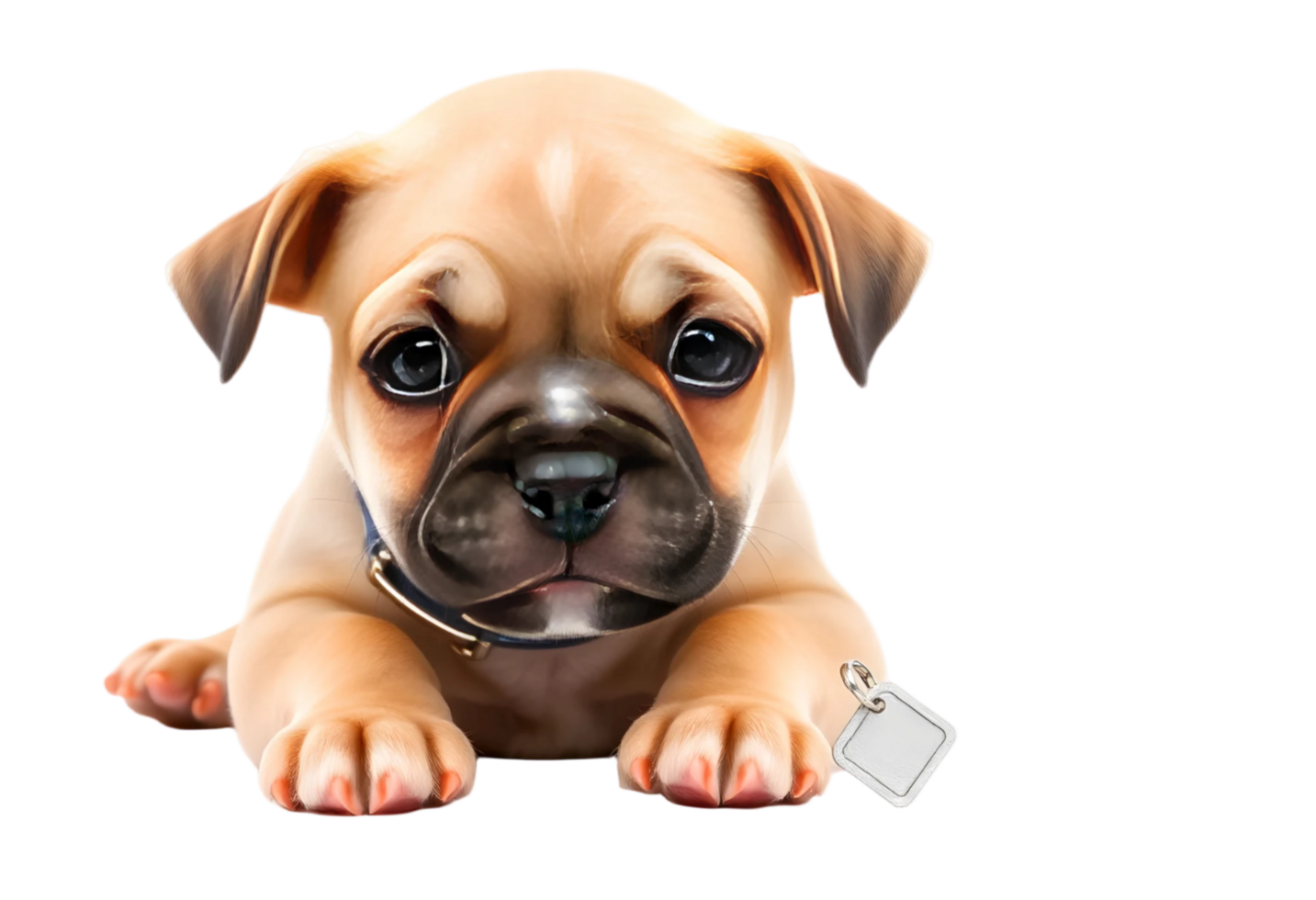 Puppy with blank tag isolated on transparent background png