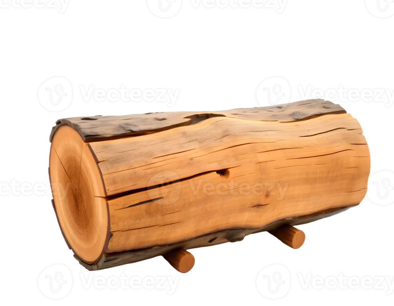 Wooden log isolated on a transparent background png