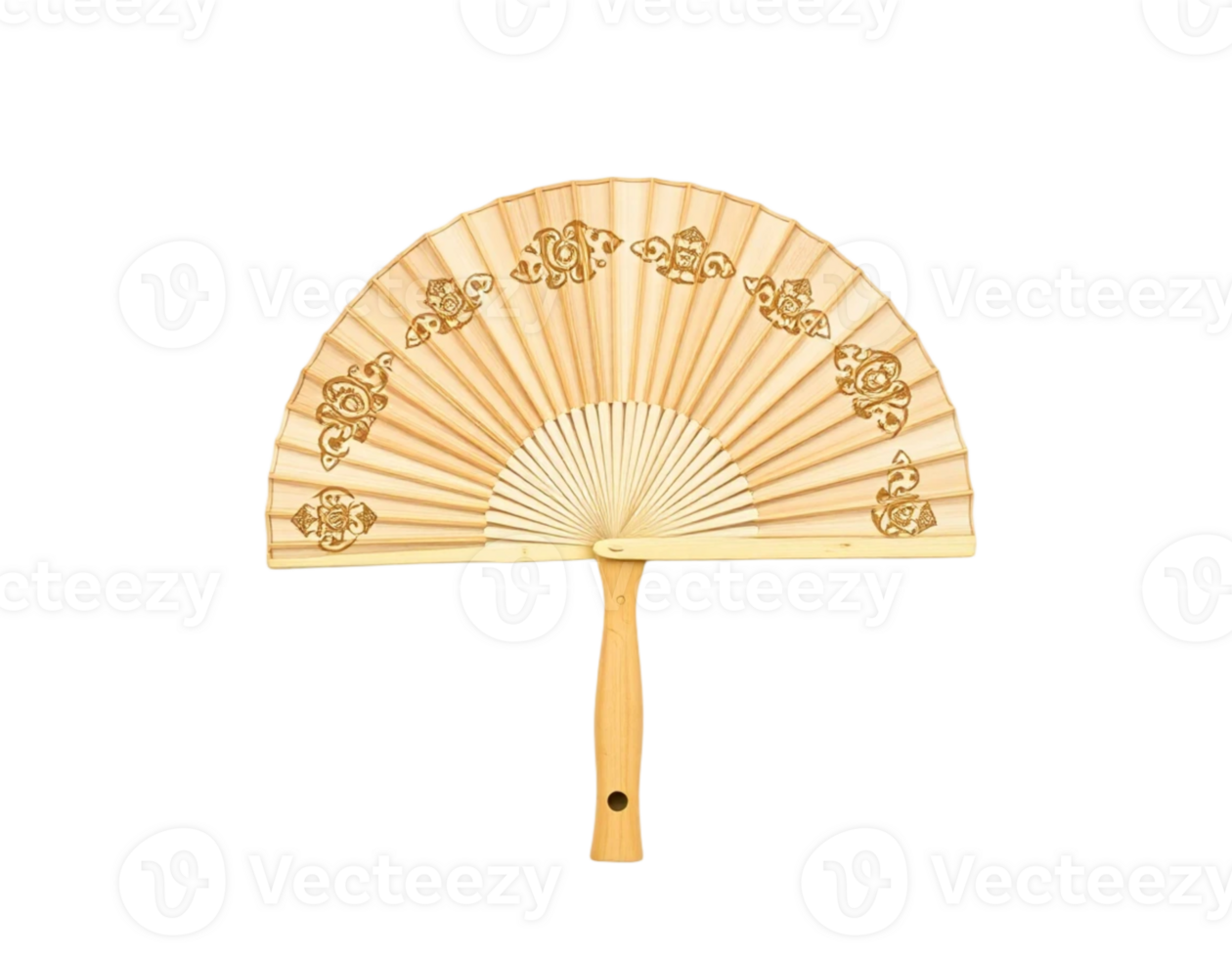 Japanese paper fan isolated on transparent background png